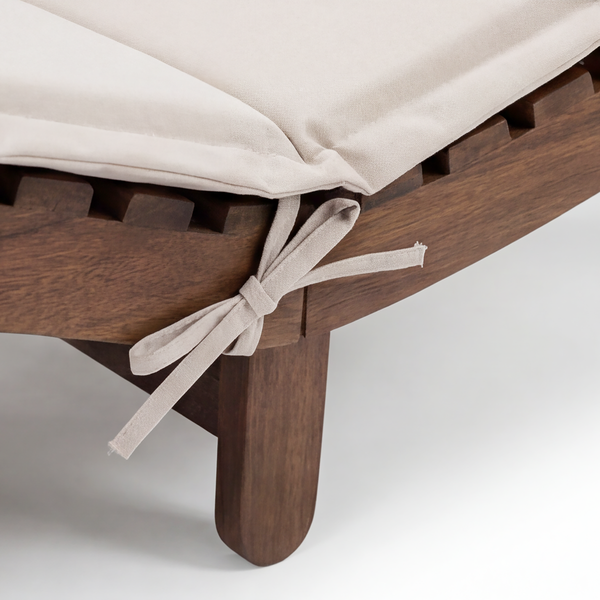 Klappbare Gartenliege Yomi - Akazie massiv / Webstoff - Beige