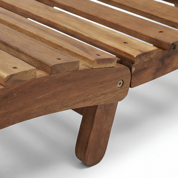 Klappbare Gartenliege Yomi - Akazie massiv / Webstoff - Beige