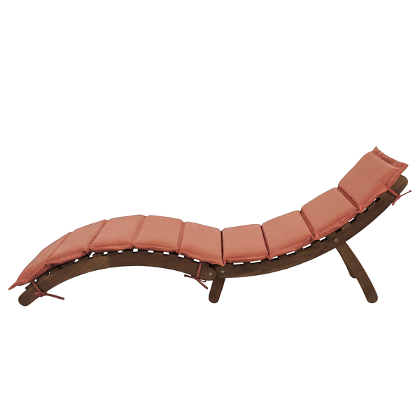 Klappbare Gartenliege Yomi - Akazie massiv / Webstoff - Terracotta