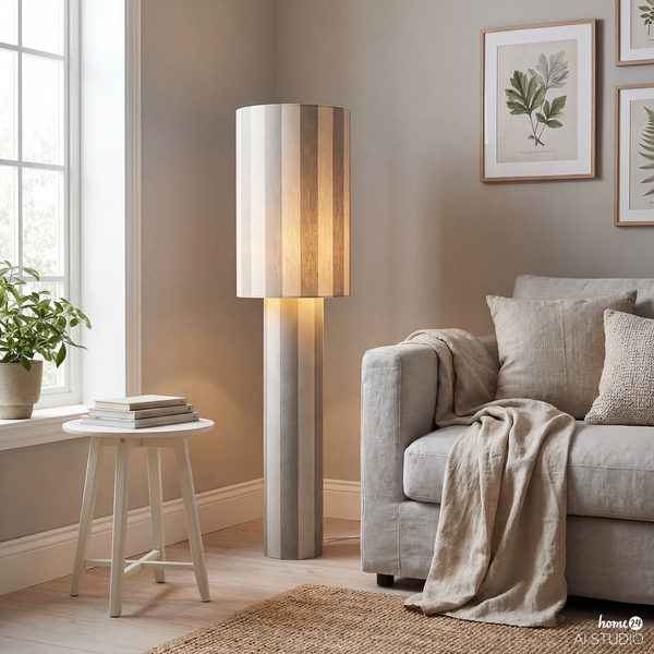 Stehleuchte NUVIO - Eisen / Textil - 1-flammig - Beige