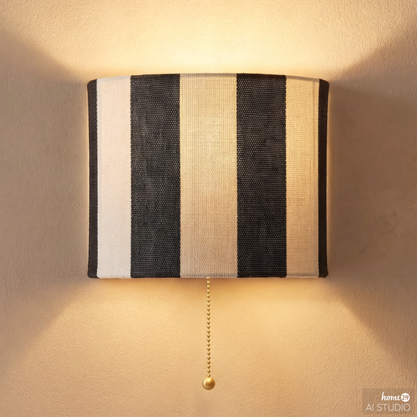 Wandleuchte NUVIO - Eisen / Textil - 1-flammig - Schwarz