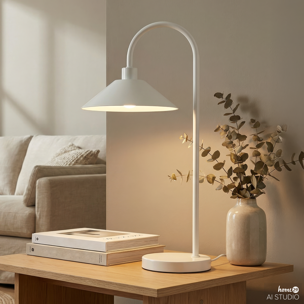Tischleuchte CORUS - Eisen - 1-flammig - Beige