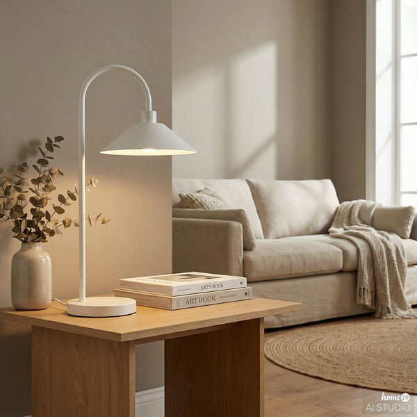 Tischleuchte CORUS - Eisen - 1-flammig - Beige