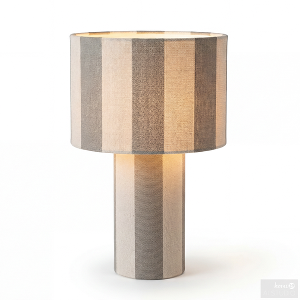 Tischleuchte Nuvio - Eisen / Leinen - 1-flammig - Beige