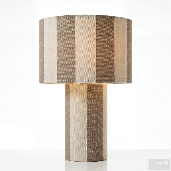 Tischleuchte Nuvio - Eisen / Leinen - 1-flammig - Beige