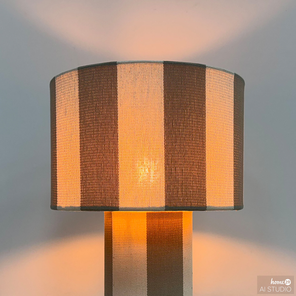 Tischleuchte Nuvio - Eisen / Leinen - 1-flammig - Beige