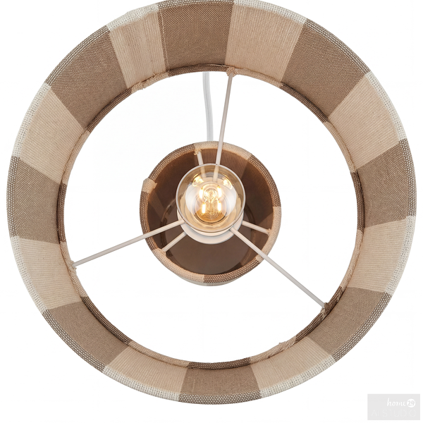 Tischleuchte Nuvio - Eisen / Leinen - 1-flammig - Beige