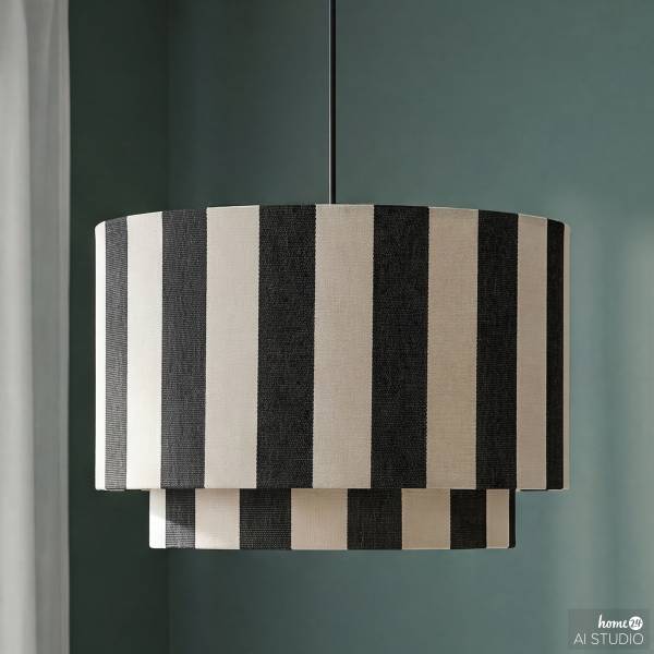 Pendelleuchte SELEN - Eisen / Textil - 1-flammig - Schwarz