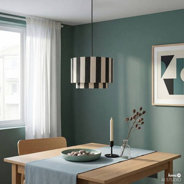 Pendelleuchte SELEN - Eisen / Textil - 1-flammig - Schwarz