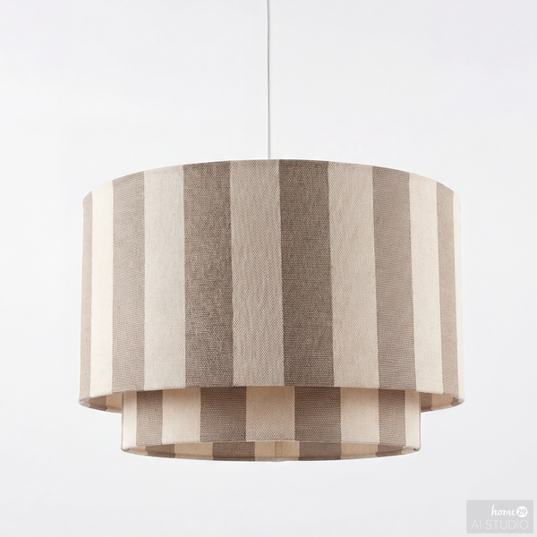 Pendelleuchte SELEN - Eisen / Textil - 1-flammig - Beige