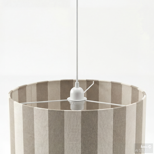 Pendelleuchte SELEN - Eisen / Textil - 1-flammig - Beige