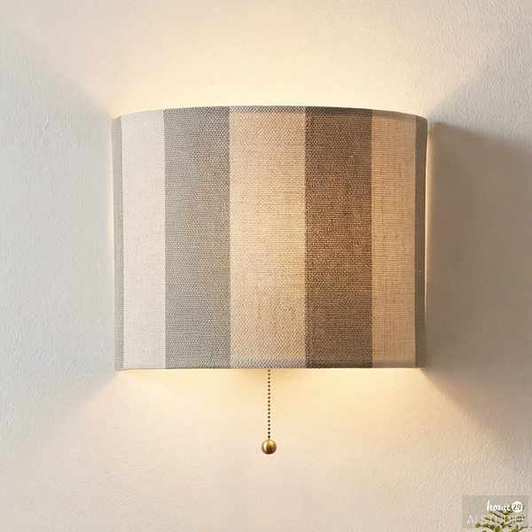 Wandleuchte Nuvio - Eisen / Leinen - 1-flammig - Beige