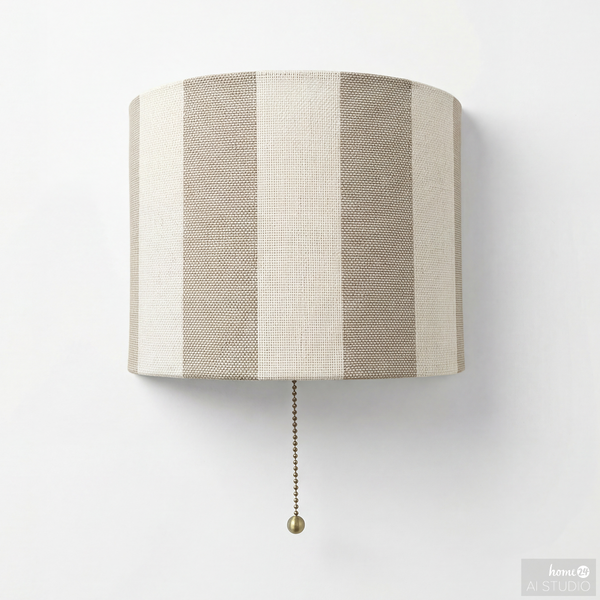 Wandleuchte Nuvio - Eisen / Leinen - 1-flammig - Beige