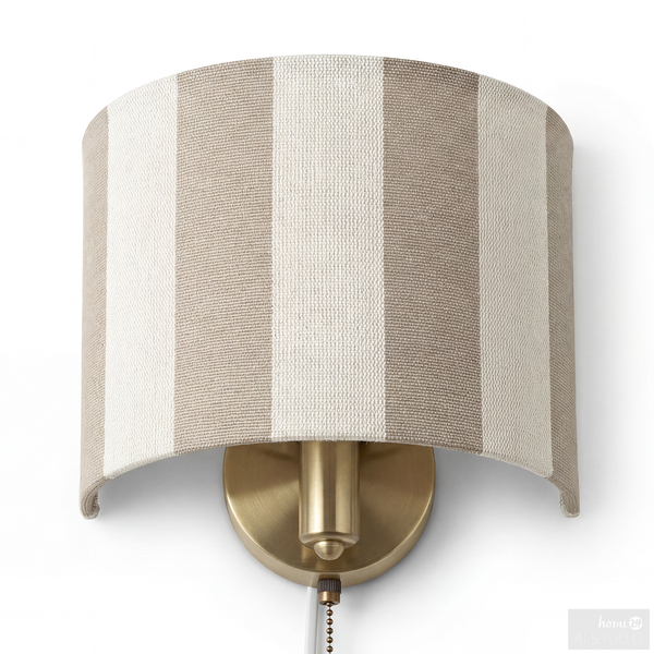 Wandleuchte Nuvio - Eisen / Leinen - 1-flammig - Beige