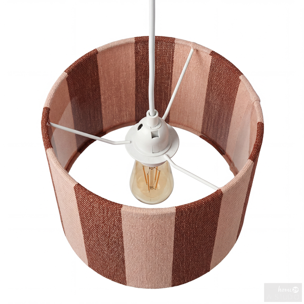 Pendelleuchte LIRUM - Eisen / Textil - 1-flammig - Rot