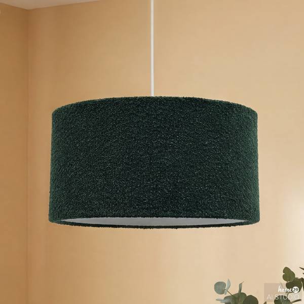 Pendelleuchte YARO - Eisen / Textil - 1-flammig - Grün - Durchmesser: 40 cm