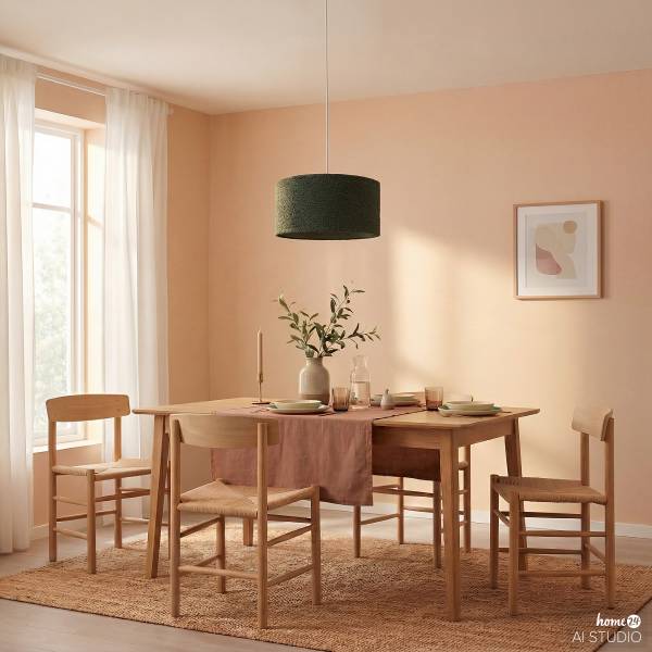 Pendelleuchte YARO - Eisen / Textil - 1-flammig - Grün - Durchmesser: 40 cm