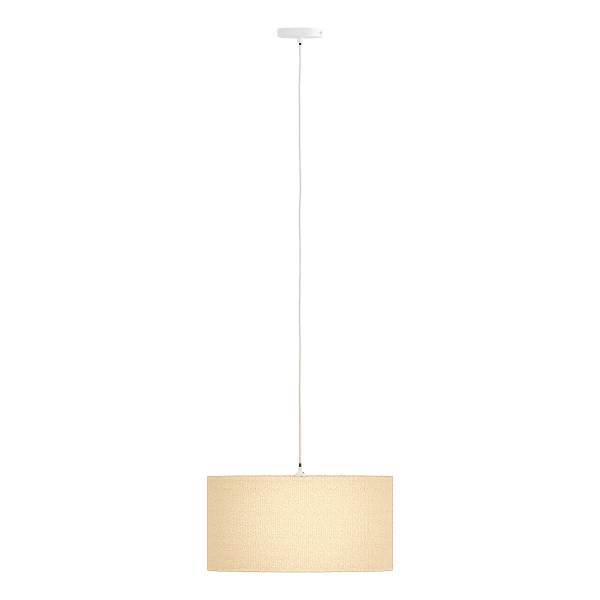 Pendelleuchte YARO - Eisen / Textil - 1-flammig - Beige - Durchmesser: 50 cm