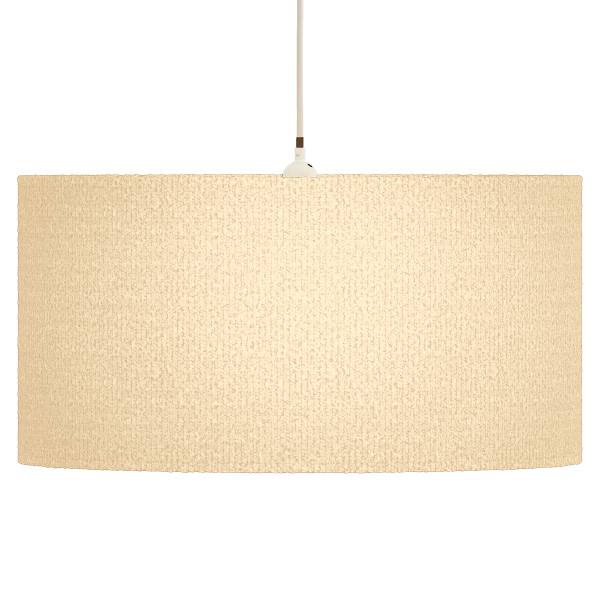 Pendelleuchte YARO - Eisen / Textil - 1-flammig - Beige - Durchmesser: 50 cm