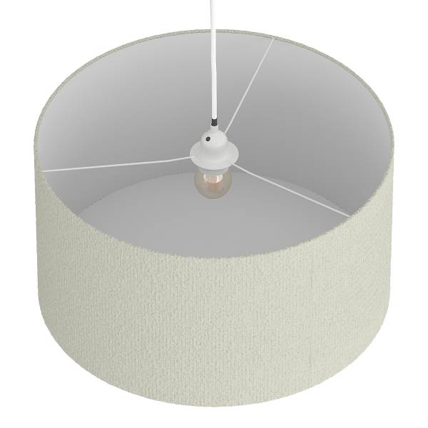 Pendelleuchte YARO - Eisen / Textil - 1-flammig - Beige - Durchmesser: 40 cm