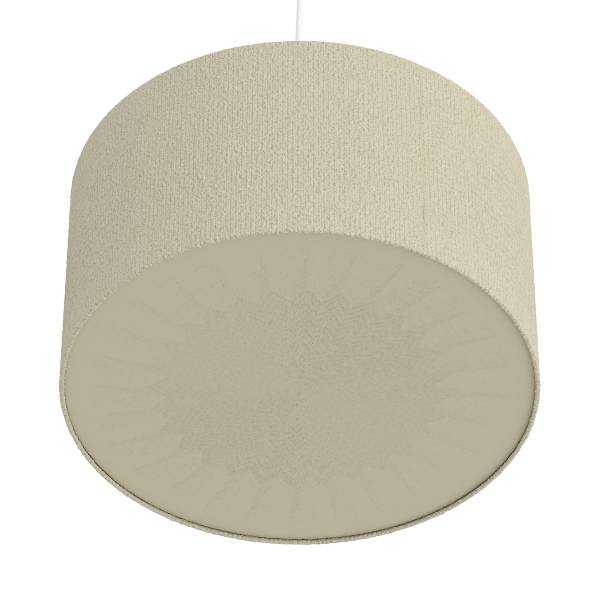 Pendelleuchte YARO - Eisen / Textil - 1-flammig - Beige - Durchmesser: 40 cm