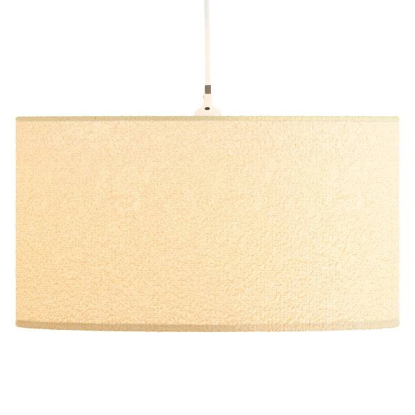 Pendelleuchte YARO - Eisen / Textil - 1-flammig - Beige - Durchmesser: 40 cm