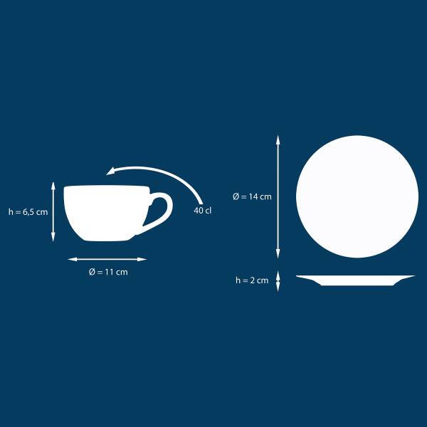 Cappuccinotassen Caldera - Steingut - Mehrfarbig