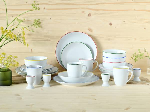 Kombiservice Luna Color Line - Porzellan - Weiß / Mehrfarbig - 24-teilig