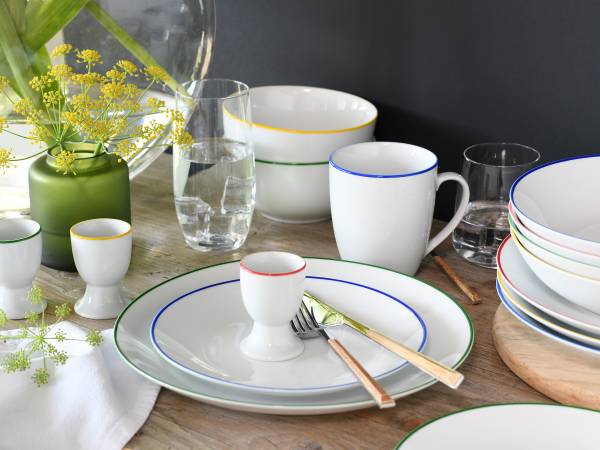 Kombiservice Luna Color Line - Porzellan - Weiß / Mehrfarbig - 24-teilig