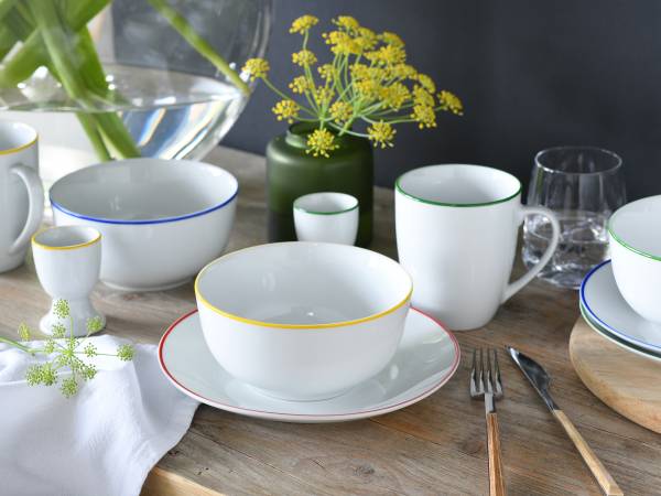Kombiservice Luna Color Line - Porzellan - Weiß / Mehrfarbig - 24-teilig