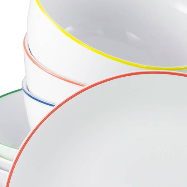 Kombiservice Luna Color Line - Porzellan - Weiß / Mehrfarbig - 24-teilig