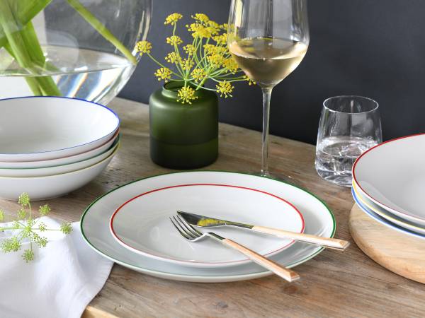 Tafelservice Luna Color Line - Porzellan - Weiß / Mehrfarbig