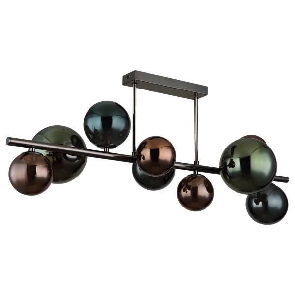 LED-Deckenleuchte Wyral - Farbglas / Eisen - 9-flammig
