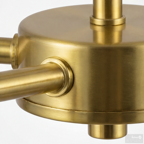 Deckenleuchte Ilumo - Farbglas / Eisen - 5-flammig - Beige / Gold