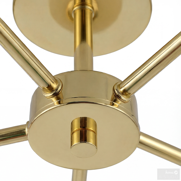 Deckenleuchte Ilumo - Farbglas / Eisen - 5-flammig - Beige / Gold