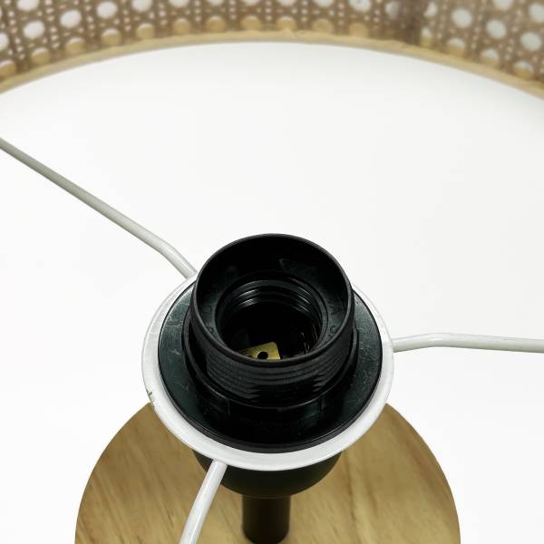 Stehleuchte FLEXO - Kiefer massiv / Rattan - 1-flammig