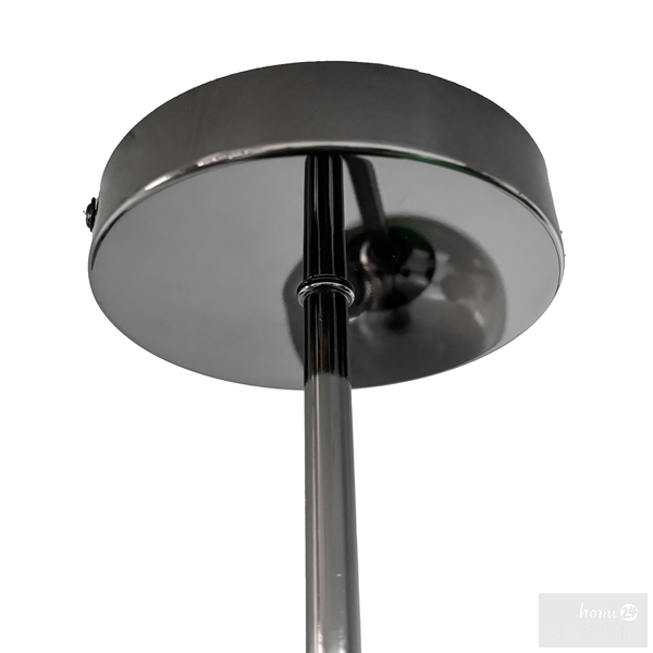 Deckenleuchte Ilumo - Rauchglas / Eisen - 5-flammig - Grau / Schwarz