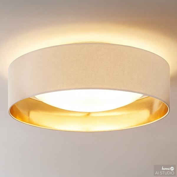 Deckenleuchte Joulo - Eisen / Frottee - 1-flammig - Beige