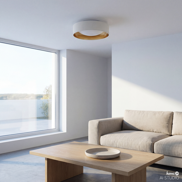 Deckenleuchte Joulo - Eisen / Frottee - 1-flammig - Beige