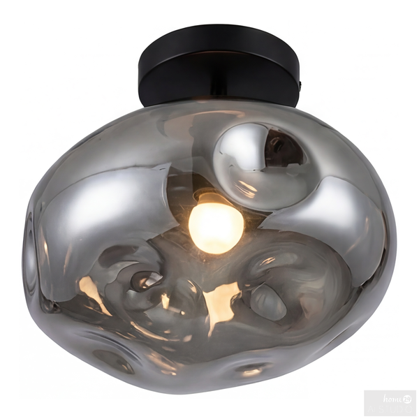 Deckenleuchte WELLO - Rauchglas / Eisen - 1-flammig - Grau