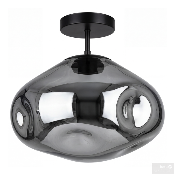 Deckenleuchte WELLO - Rauchglas / Eisen - 1-flammig - Grau