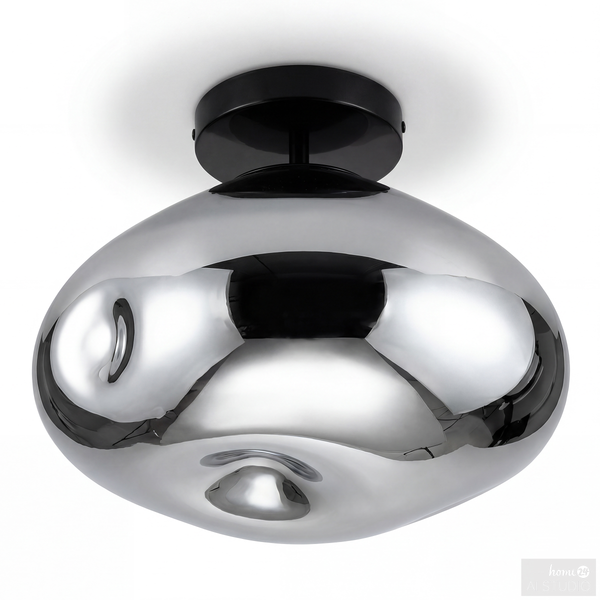 Deckenleuchte WELLO - Rauchglas / Eisen - 1-flammig - Grau