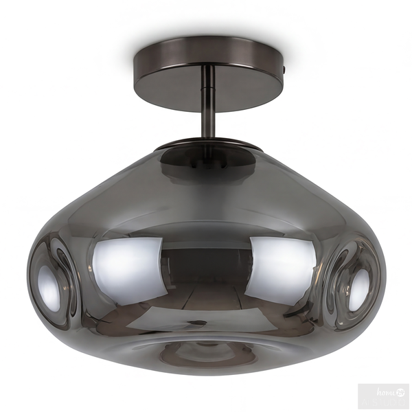 Deckenleuchte WELLO - Rauchglas / Eisen - 1-flammig - Grau