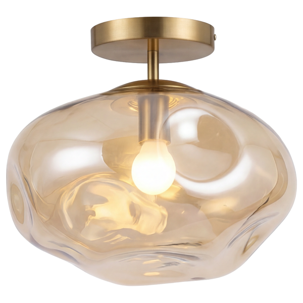 Deckenleuchte Wello - Farbglas / Eisen - 1-flammig - Beige