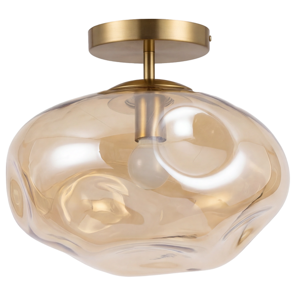Deckenleuchte Wello - Farbglas / Eisen - 1-flammig - Beige