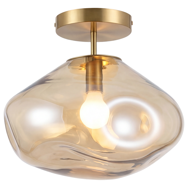 Deckenleuchte Wello - Farbglas / Eisen - 1-flammig - Beige