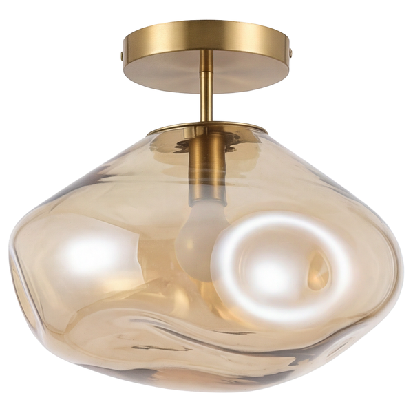 Deckenleuchte Wello - Farbglas / Eisen - 1-flammig - Beige