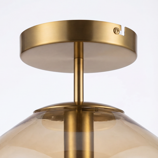 Deckenleuchte Wello - Farbglas / Eisen - 1-flammig - Beige