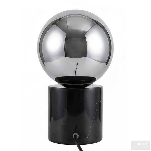 Tischleuchte KAVIO mit Marmorfuß - Rauchglas / Marmor - 1-flammig