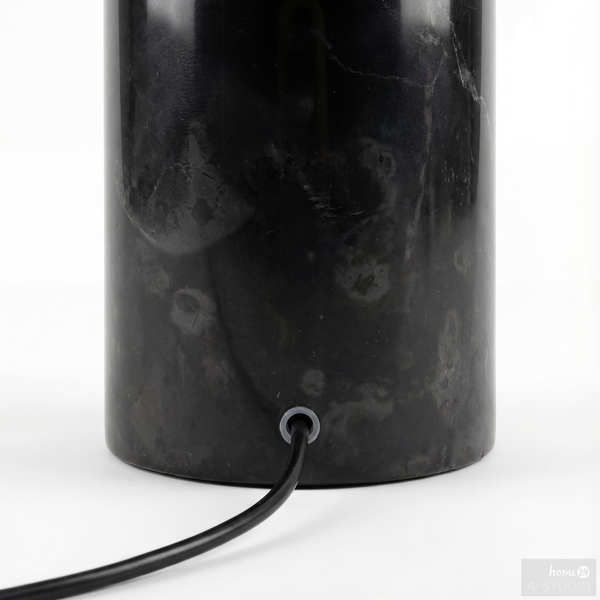 Tischleuchte KAVIO mit Marmorfuß - Rauchglas / Marmor - 1-flammig